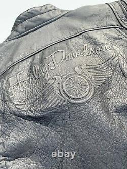 Harley Davidson Womens BRAVA Convertible Distressed Leather Jacket Vest 2W