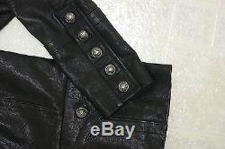 Harley Davidson Womens Black Deluxe Blazer Leather Jacket Military XL 97104-09VW