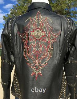 Harley Davidson Womens DAKOTA Studded Leather Jacket 1W