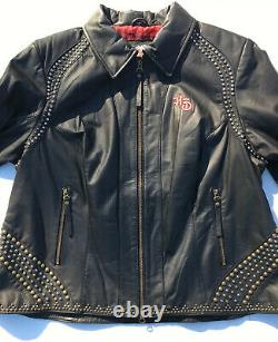 Harley Davidson Womens DAKOTA Studded Leather Jacket 1W