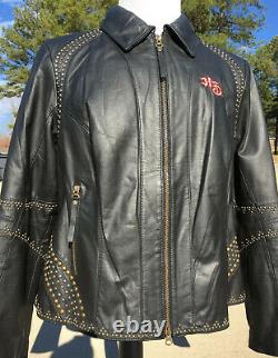 Harley Davidson Womens DAKOTA Studded Leather Jacket 1W