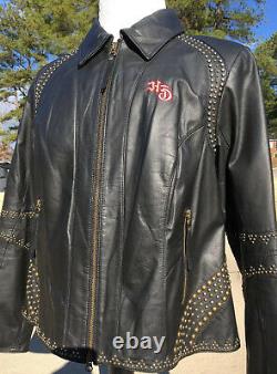 Harley Davidson Womens DAKOTA Studded Leather Jacket 1W