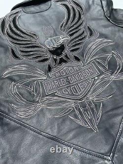 Harley-Davidson Womens ISIS Eagle Black Leather Jacket Medium