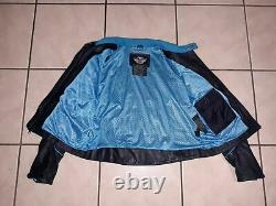 Harley Davidson Womens Leather Black Teal Riding Jacket Large