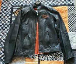 Harley Davidson Womens Leather Jacket MOXIE Large Riding Gear Goatskin Leather