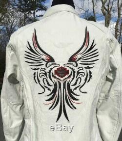 Harley-Davidson Womens MOON DREAM White Leather Jacket Women's Medium