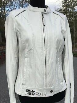 Harley-Davidson Womens MOON DREAM White Leather Jacket Women's Medium