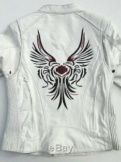 Harley-Davidson Womens MOON DREAM White Leather Jacket Women's Medium