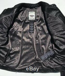 Harley Davidson Womens Reflective Willie G Skull Leather Jacket Small 3-in-1