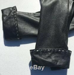 Harley Davidson Womens Studded Leather Rocker Jacket Large with Belt Black