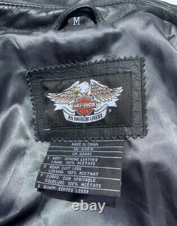 Harley Davidson Womens WICKED Willie G Swarovski Skull Medium Leather Jacket