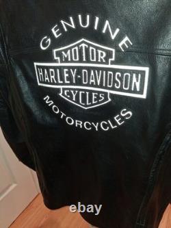 Harley Davidson XL Reflective Vented Road Warrior Leather Jacket 98138-09VM EUC
