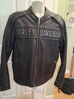 Harley Davidson XL Reflective Vented Road Warrior Leather Jacket 98138-09VM EUC