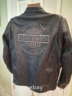 Harley Davidson XL Reflective Vented Road Warrior Leather Jacket 98138-09VM EUC