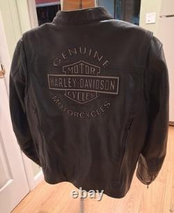 Harley Davidson XL Reflective Vented Road Warrior Leather Jacket 98138-09VM EUC