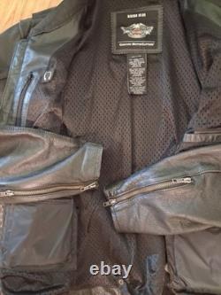 Harley Davidson XL Reflective Vented Road Warrior Leather Jacket 98138-09VM EUC