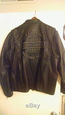 Harley Davidson men's Road Warrior 3 in 1 Reflective leather jacket