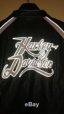 Harley Davidson women's City Lights pink Reflective leather jacket large
