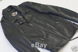 Harley Davison Men's Black Iron Bound Leather Biker Jacket 97050-11VM 2XL