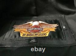 Harley Davison Women Black Leather Studded Moto Biker Jacket Motorcycle Coat M