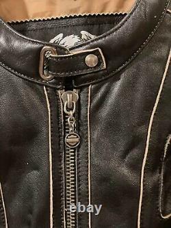 Harley Davison Womens VTG Genuine Leather Embroidered Biker Jacket Size XL