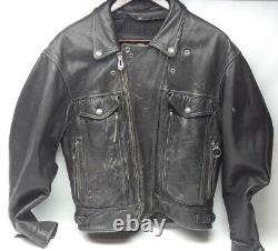 Harley? Nevada? Leather Motorcycle Riding Jacket Zips & Buckles Storage Med