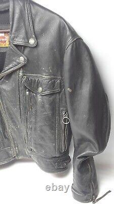Harley? Nevada? Leather Motorcycle Riding Jacket Zips & Buckles Storage Med