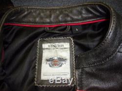 Harley Rare Womens Dash Leather Jacket White Black Pink Large
