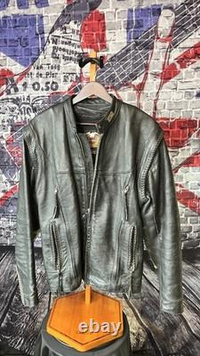 Harley WilleG Leather Jacket Made in USA Size M Zip-Off Sleeves RARE