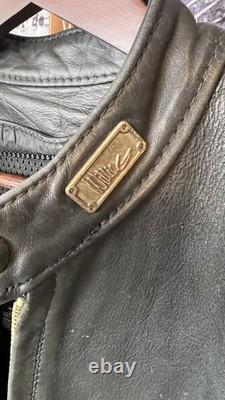Harley WilleG Leather Jacket Made in USA Size M Zip-Off Sleeves RARE