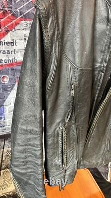 Harley WilleG Leather Jacket Made in USA Size M Zip-Off Sleeves RARE