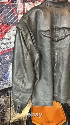 Harley WilleG Leather Jacket Made in USA Size M Zip-Off Sleeves RARE