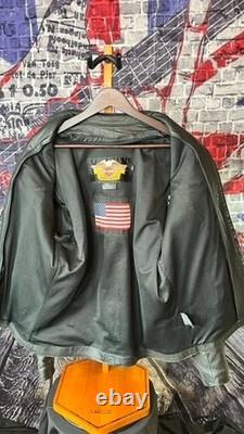 Harley WilleG Leather Jacket Made in USA Size M Zip-Off Sleeves RARE
