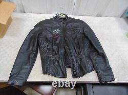 Harley Women's Medium Leather Jacket Diamond Stitch Milwaukee 98 Sturgis 99