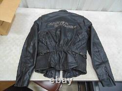Harley Women's Medium Leather Jacket Diamond Stitch Milwaukee 98 Sturgis 99