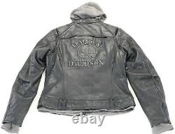 Harley davidson jacket L willie g REFLECTIVE SKULL + HOODIE bar 98152-09VW zip