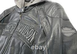 Harley davidson jacket L willie g REFLECTIVE SKULL + HOODIE bar 98152-09VW zip