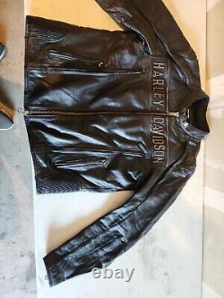 Harley davidson leather jacket mens large