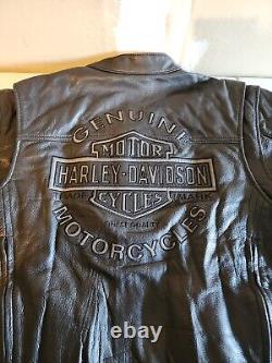 Harley davidson leather jacket mens large