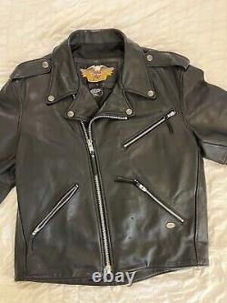 Harley davidson leather jacket size Large Perfecto Style MADE IN USA