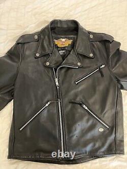 Harley davidson leather jacket size Large Perfecto Style MADE IN USA