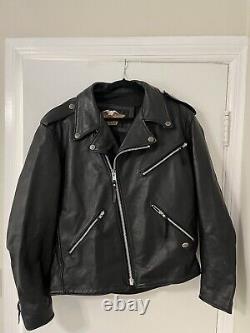 Harley davidson leather jacket size Large Perfecto Style MADE IN USA