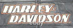 Harley davidson mens leather jacket XL black orange Torque vents #1 bar zip snap