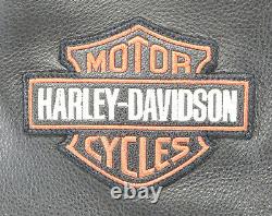 Harley davidson mens leather jacket XL black orange Torque vents #1 bar zip snap