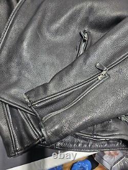 Heavy Leather Biker Jacket Size 48