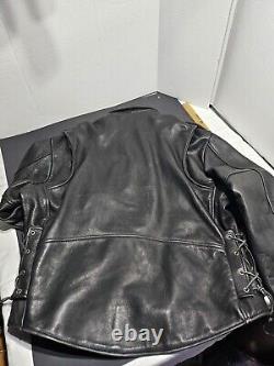 Heavy Leather Biker Jacket Size 48