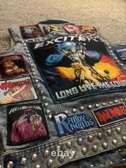 Heavy Metal Battle Vest 1980s Retro Style With Vintage Patches READ DESCRIPTION