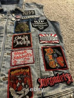 Heavy Metal Battle Vest 1980s Retro Style With Vintage Patches READ DESCRIPTION
