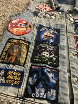Heavy Metal Battle Vest 1980s Retro Style With Vintage Patches READ DESCRIPTION
