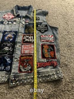 Heavy Metal Battle Vest 1980s Retro Style With Vintage Patches READ DESCRIPTION
